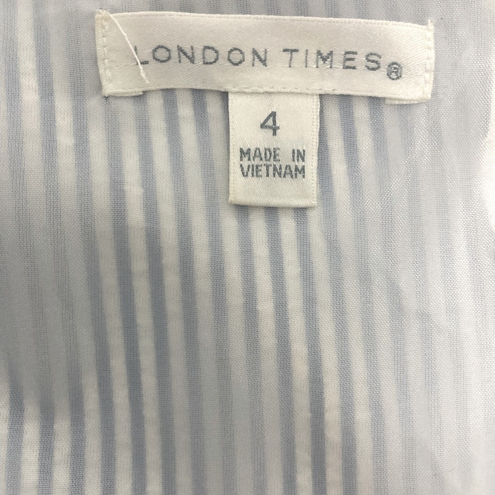 London TIMES SEERSUCKER LACE SLEEVELESS DRESS - Size 4 - Picture 5 of 6